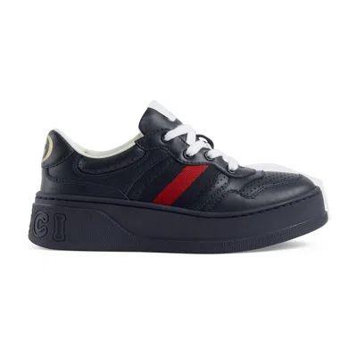 Gucci Kids' Sneaker With Web In Blue