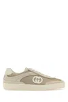 Gucci Fabric And Suede Sneakers With Mesh Panels