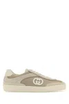 Gucci Fabric And Suede Sneakers With Mesh Panels