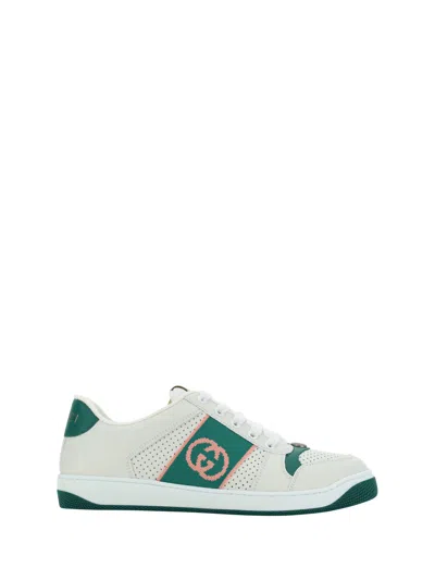 Gucci Interlocking G Leather Sneakers In White
