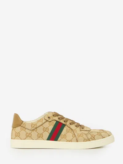 Gucci Sneakers Basse Stretch In Beige