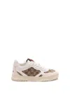 Gucci Re-web Leather And Original Gg Fabric Sneakers In Beige