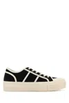 Gucci Canvas Sneakers With Contrast Trim And Rubber Sole In Black