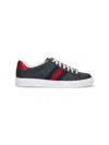 Gucci Ace Style Sneakers With Signature Web Detailing In Black