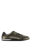 Gucci Leather Shift Sneakers Low Top Rubber Sole In Green