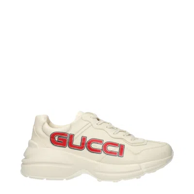 GUCCI GUCCI SNEAKERS DEMETRA UOMO PELLE BEIGE/AVORIO