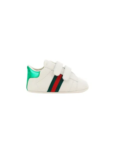 Gucci Kids' Baby New Ace Pre-walker Shoes In Multicolour