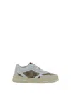 Gucci White Low Top Sneakers With Web Detail In Gg Supreme Canvas And Leather Boy In Multi