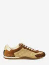 Gucci Shift Suede Sneakers With Gg Supreme Fabric Inserts In Neutral