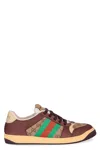 Gucci Men Gg Fabric Leather Sneakers In Multi