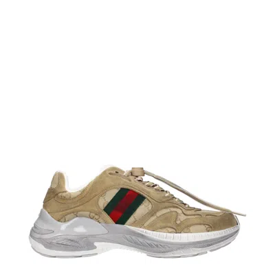 Gucci Sneakers Man Camouflage Brown In Multi