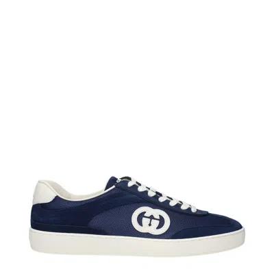 Gucci Sneakers Men Blue And White In Multicolor