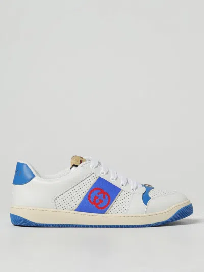 Gucci Screener Lace-up Sneakers In Blue