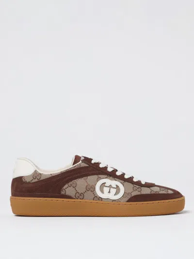 Gucci Men G75 Low-top Supreme Gg Fabric And Suede Sneakers In Multi