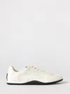 Gucci White Calf Leather Bos Taurus Low Top Sneakers In White