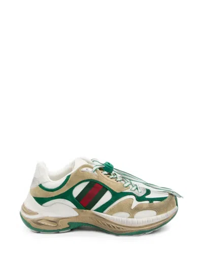 Gucci Multicolor Gg Fabric And Suede Sneakers In Black