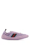 Gucci Fabric And Suede Shift Sneakers Mesh Panels In Purple