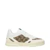 Gucci Re-web Leather And Original Gg Fabric Sneakers