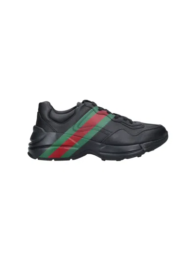 Gucci Rhyton Web-stripe Sneakers In Multi