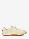 Gucci Elan Washed Leather Low-top Sneakers In White