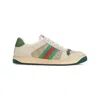 Gucci Gg Supreme Sneakers With Crystal Embellishments And Contrasting Rubber Sole In Sand