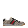 Gucci Sneakers Screener Men Beige/ebano Fabric And Other Textile Materials In Brown