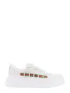 Gucci Logo Leather Sneakers In White