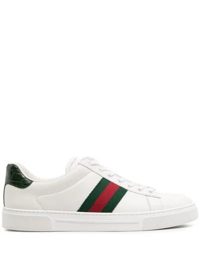 Gucci Sneaker Ace Con Dettaglio Web In White