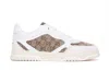 Gucci Re-web Leather Round Toe Sneakers In White