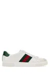 Gucci White Leather Sneakers In White