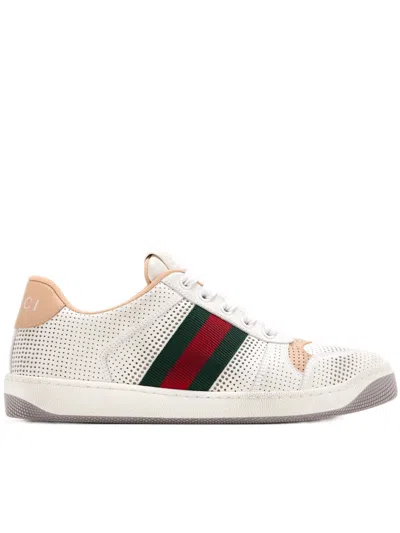 Gucci Sneakers With Web Band In White