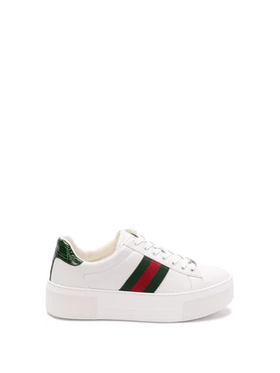 Gucci Sneakers With `web` In White