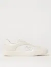 Gucci Sneaker With Gg Cross In White Leather And Mesh Women