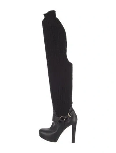 Pre-owned Gucci Sock Boots In Black