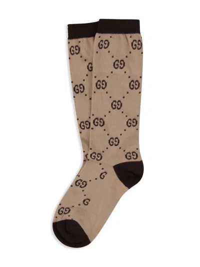 Gucci Kids' Socks Short "loggina" In Brown