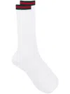 Gucci Web Stripe Cotton-blend Socks In White