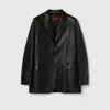 Gucci Soft Aged-effect Leather Jacket In Black