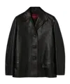 Gucci Soft Aged-effect Leather Jacket In Black