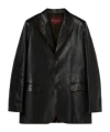 Gucci Soft Aged-effect Leather Jacket In Black