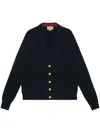 GUCCI NAVY WOOL AND CASHMERE CARDIGAN FOR WOMEN