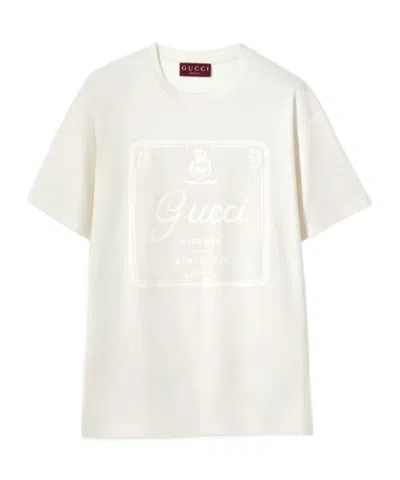Gucci Soft Cotton Jersey T-shirt With Print In Neutral