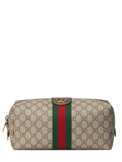 Gucci Soft Gg Supreme Mini Bag With Double G Hardware In Brown