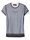 Gucci Double-layer Soft T-shirt With Interlocking G Graphic In Blue