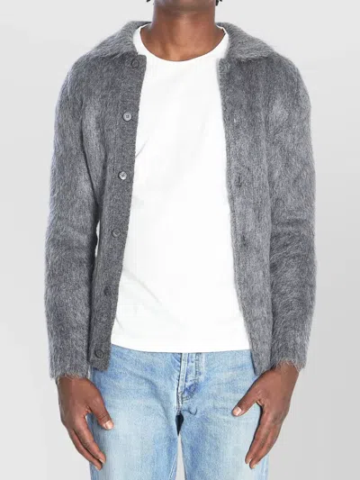 GUCCI SOFT KNIT CARDIGAN WITH FAUX FUR EFFECT