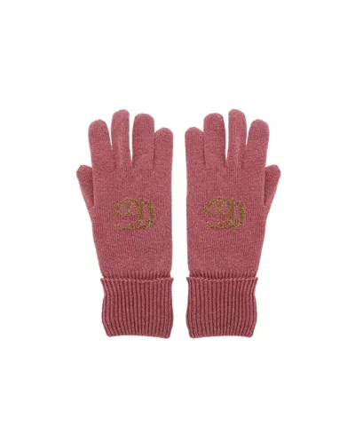 Gucci Soft Knit Gloves In Pink