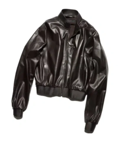 Gucci Soft Nappa Leather Bomber Jacket In Black