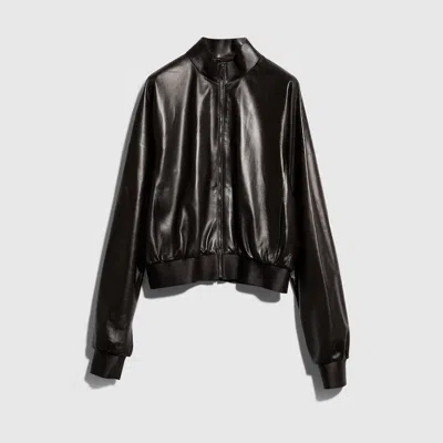 Gucci Soft Nappa Leather Bomber Jacket In Black