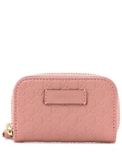 Gucci Soft Pink Microssima Leather Micro Zip Around Card Case (authentic  Pre-loved)