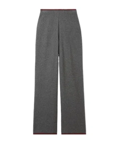 Gucci Soft Rib Felted Wool Pants In Gray