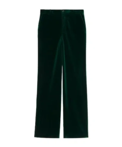 Gucci Soft Stretch Cotton Velvet Pant In Green